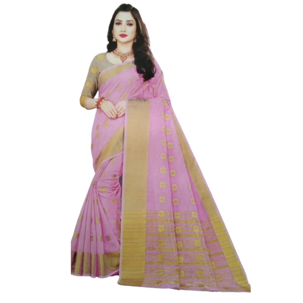 Fancy Cotton saree with blouse