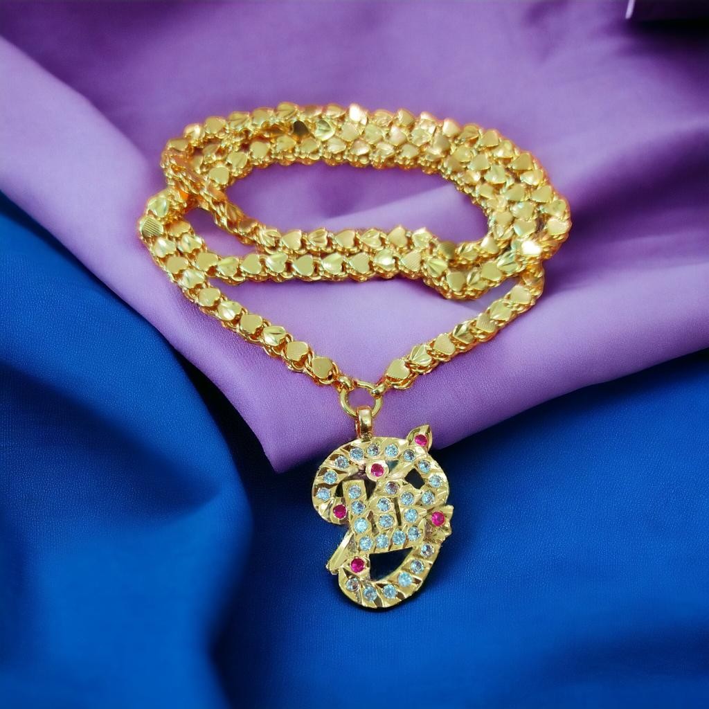 Traditional Impon Om Dollar Chain 24 Inch Long Chain