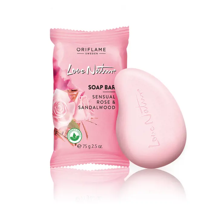 Oriflame Love Nature Sandalwood Soap 75g - Gentle Cleansing, Soothing Aroma, Hydrating, Natural Ingredients, Vegan