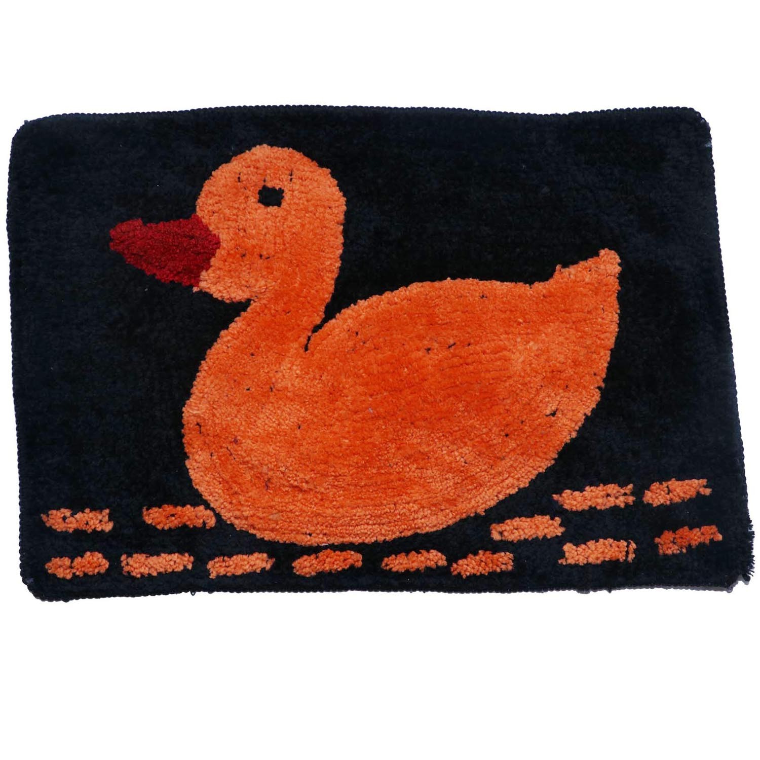 Door Mat Anti-Slip Living Room Bath Room Quick Drying Absorbent Mat for Home and Kitchen | Size (60cm x 40cm) | Duck Design | Black Color