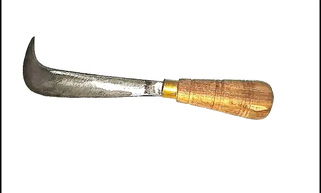 Handmade Multi Purpose small Size High Tempered Steel Traditional Kitchen Knife  Wooden Handle Kerala Ponnanni Nadan Vettu Kathi (22CM/ 9Inch)