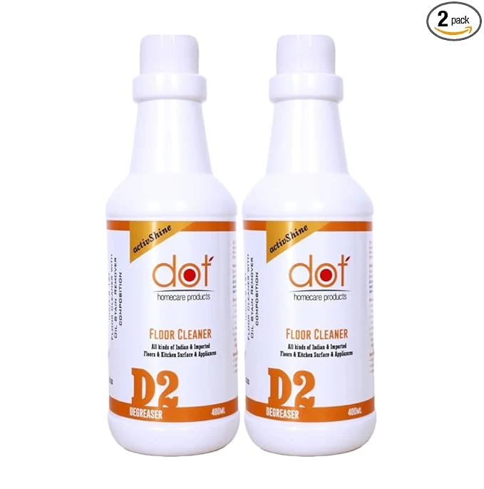 DOT Floor Cleaner, Degreaser 400ml (Pack of 2) - Eco friendly Heavy Oil Stain Remover base - Remove sticker marks, adhesives, permanent marker stains - No harsh chemicals