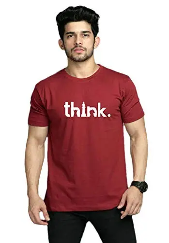 Philodox by attire Chess Think 100% Organic Cotton T Shirt for Men- Bio Washed 180 GSM Round Neck