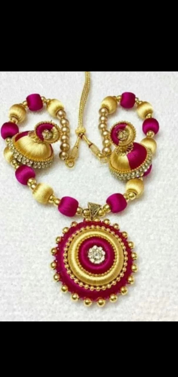 Thread Necklace Set | Elegant Function Wear Necklace with Matching Earrings