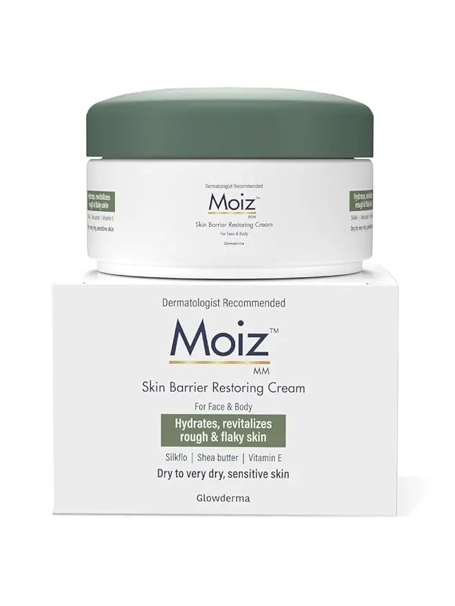 Moiz MM Skin Barrier Restoring Cream | For Very Dry & Sensitive Skin | Glycerin, Shea Butter & Vitamin E | Dermatologically Tested