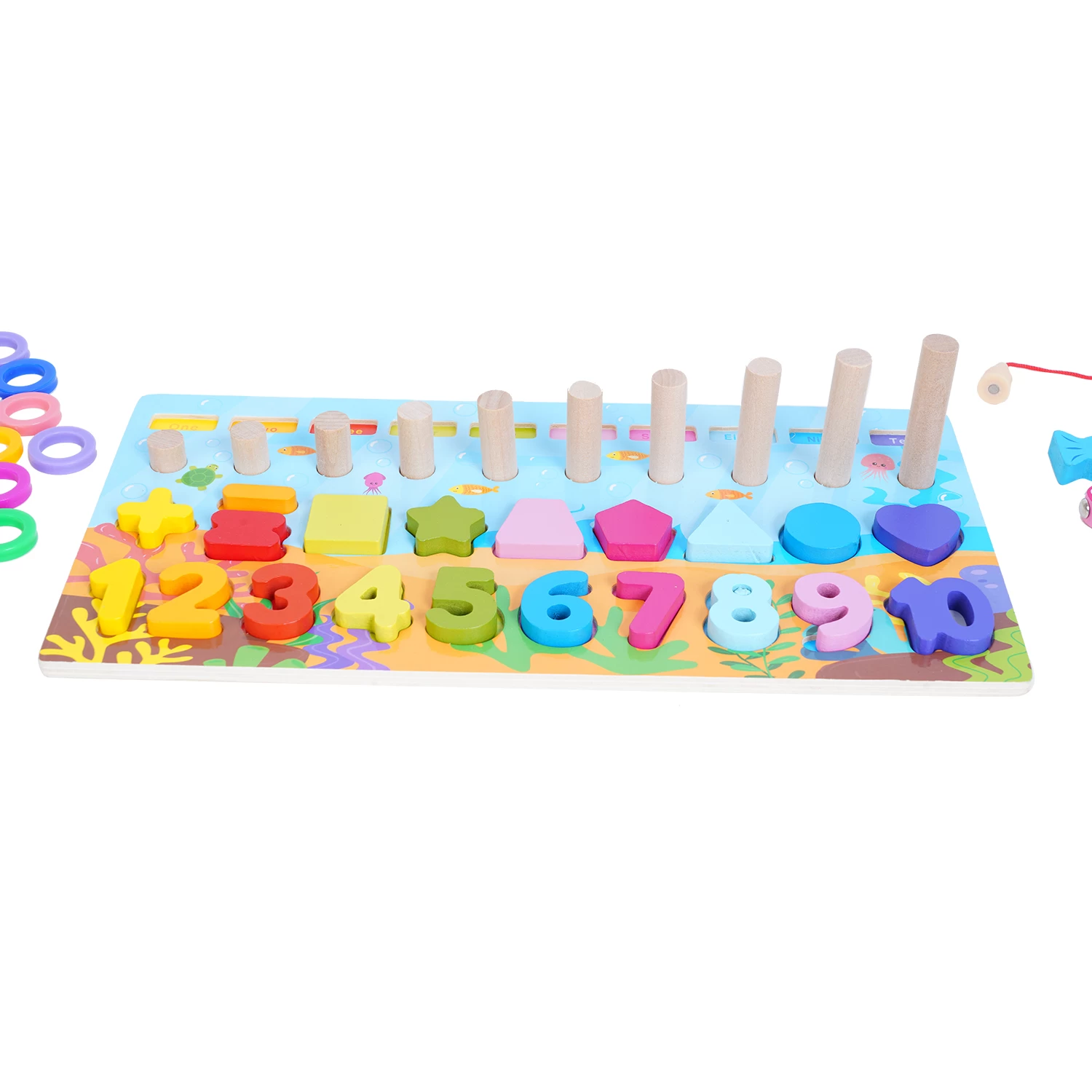 Wooden Sorting & Stacking Toy Set for Kids - Improves Cognitive Skills & Creativity