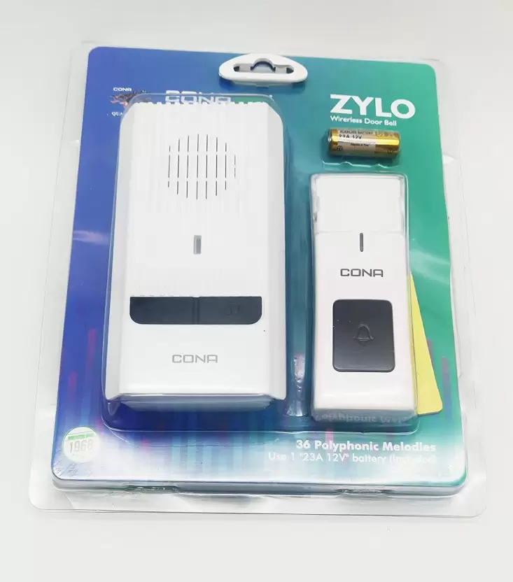 Cona Smyle Zylo: Wireless Doorbell With 36 Melodies, 60m Range