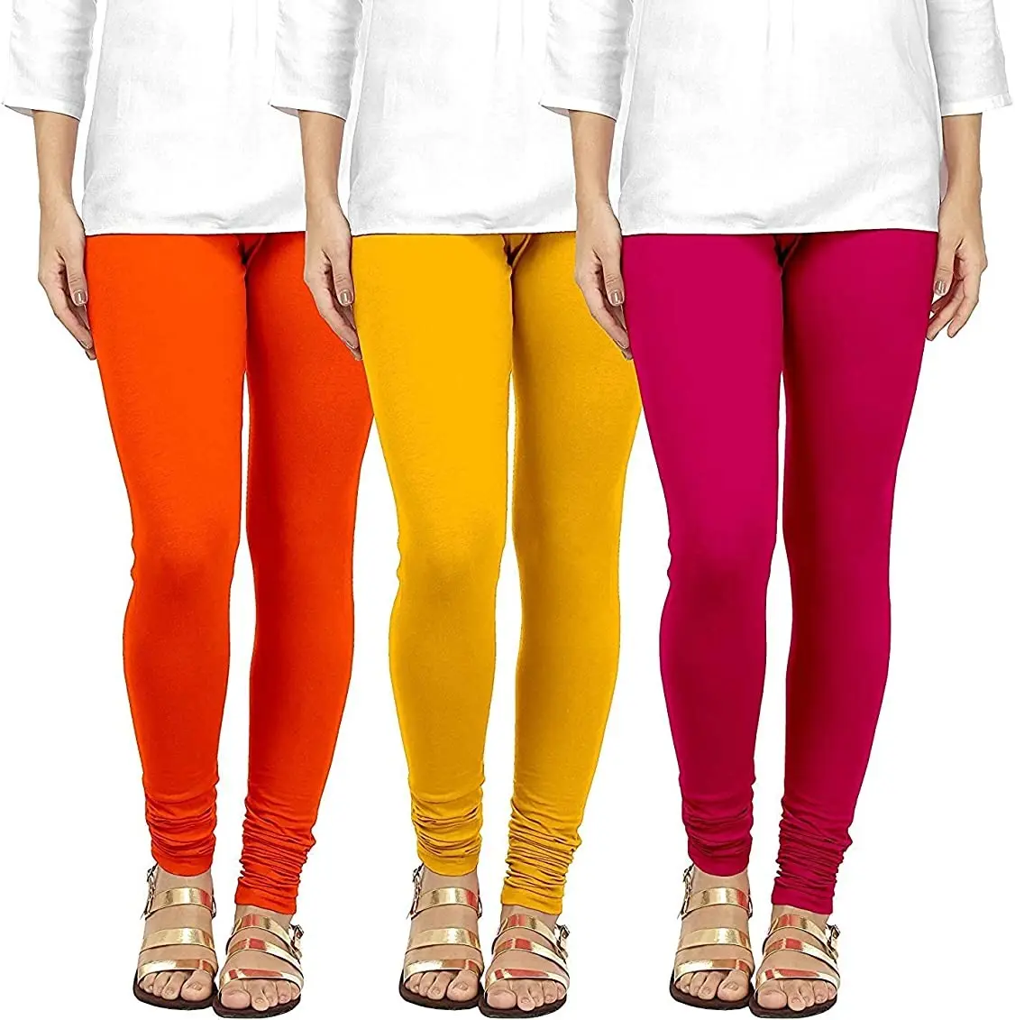 Women Leggings Multi Color Combo Pack 3 | REGULAR Cotton Leggings