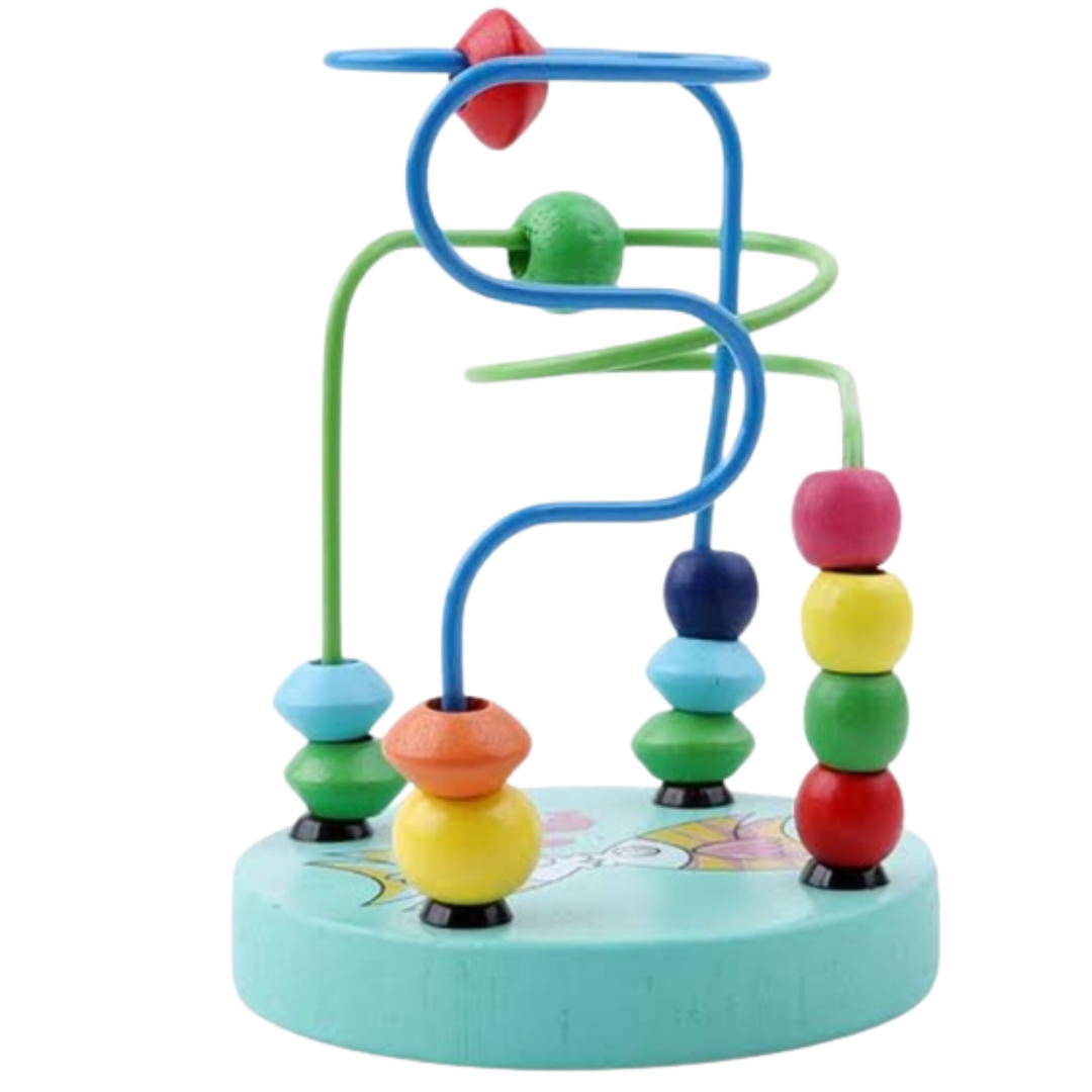 Wooden Baby Educational Toys Counting Beads, Wood Mini Wire Beads Maze Learning Game , Doctors  Waiting Room Toy