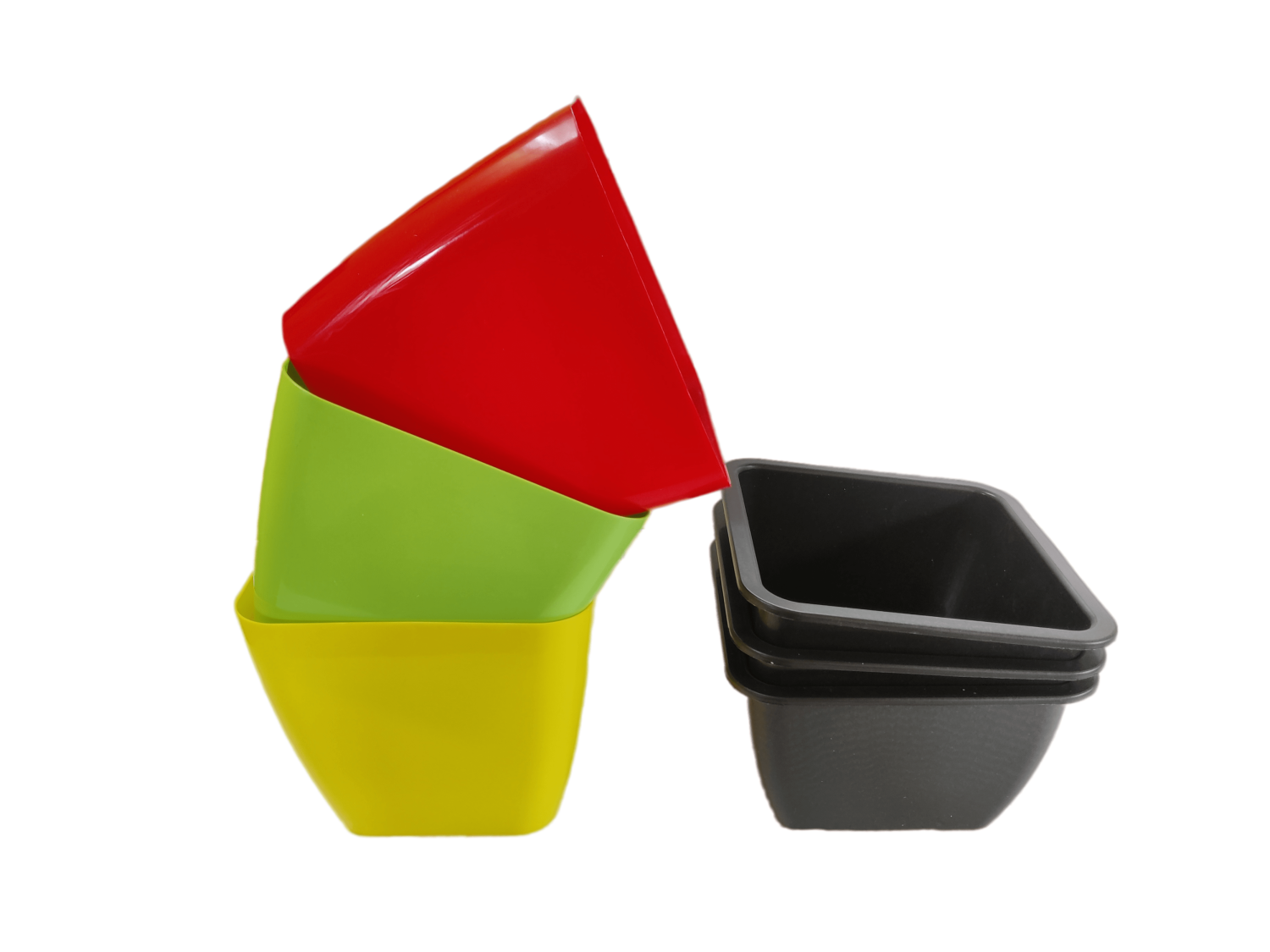 Self Watering Square Flower Pot with Inner pot (pack of 3 , 9 inches). Best for Indoor and balcony. virgin plastic flower pot.