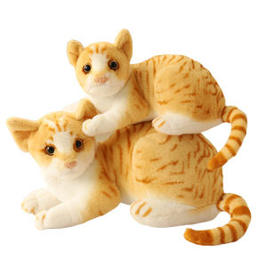 Adorable Lying Cat Soft Plush Toy for Kids - Pack of 1 - 30 cm  (Orange)