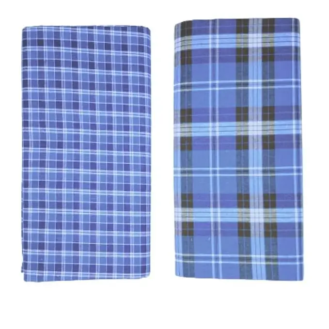 100% Pure Cotton Multicolor Premium Modern Lungies for Men (Size 2.10 Meters) Pack of 2 pcs.