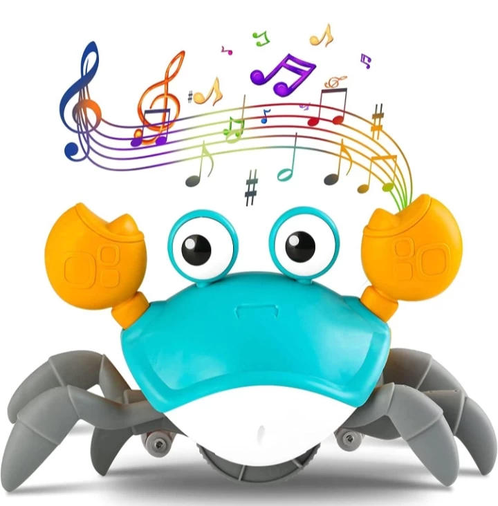 Electronic Dancing Crab Toy | Crawling Musical Crab with Obstacle Avoidance | Rechargeable