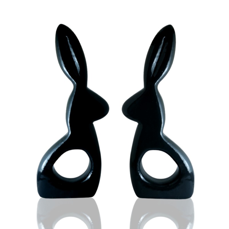 Rabbit for Home Décor Gloss Finishing POP [Qty-2] - (Black,Black)
