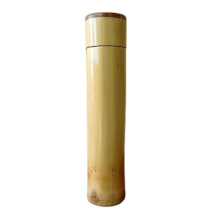 HUMAART SOCIAL ENTERPRISE Bamboo Water Bottle (Flat Cap) (1lt Capacity) Handmade Bamboo Products - Sustainable and Stylish Home Decor and Utility Items