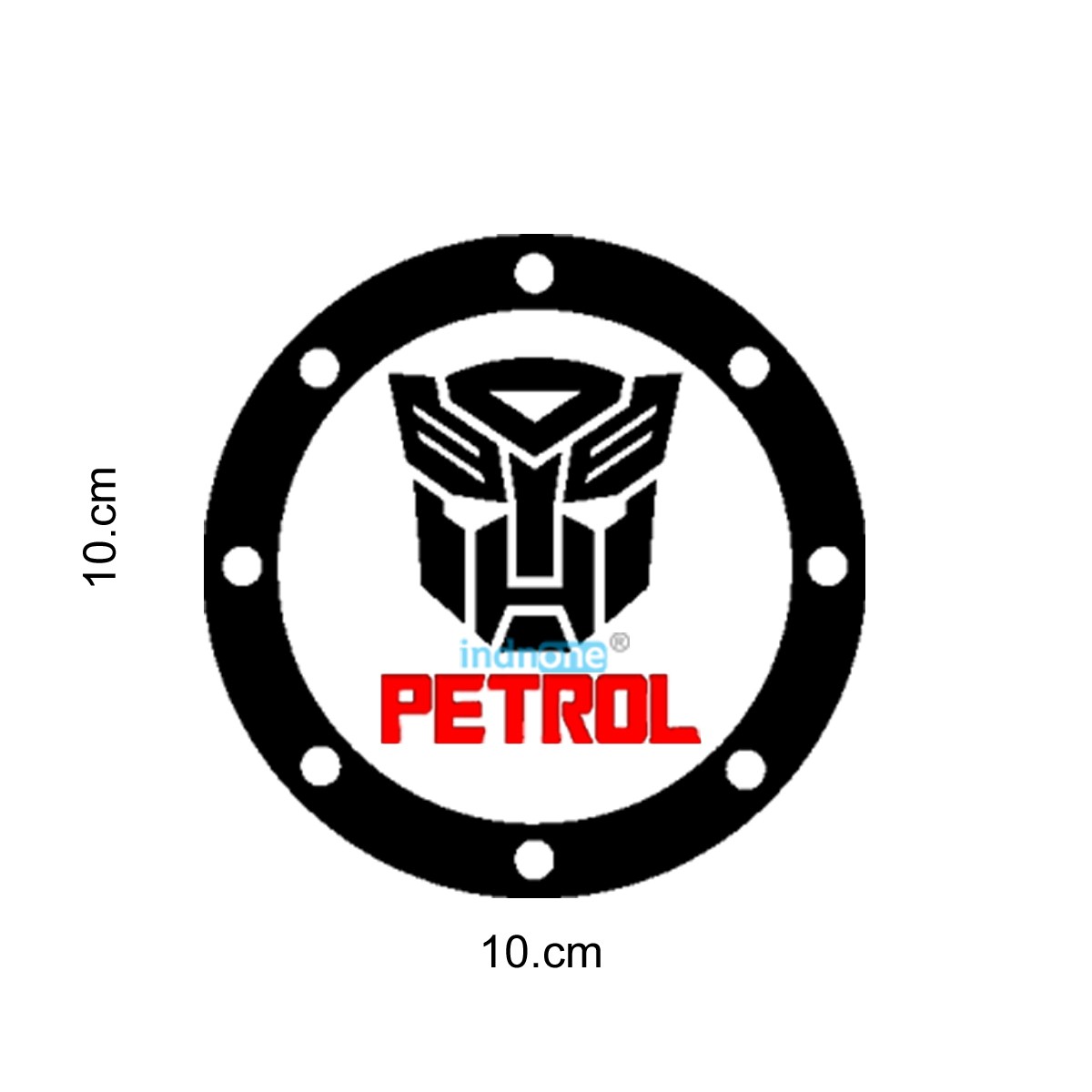 indnone® Limited Edition Petrol Sticker with Transformers Logo for Car Fuel Lid Color Black & Red