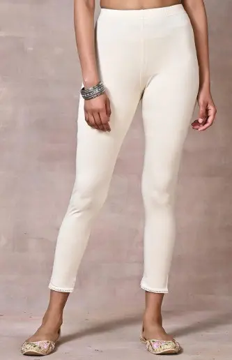 Jegging for women 100% cotton with bio wash(cream)