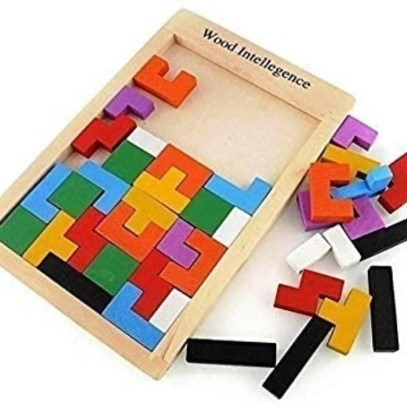 Wooden Teris Puzzle - Multicolor Educational toys for Toddlers and kids Age upto 15 years
