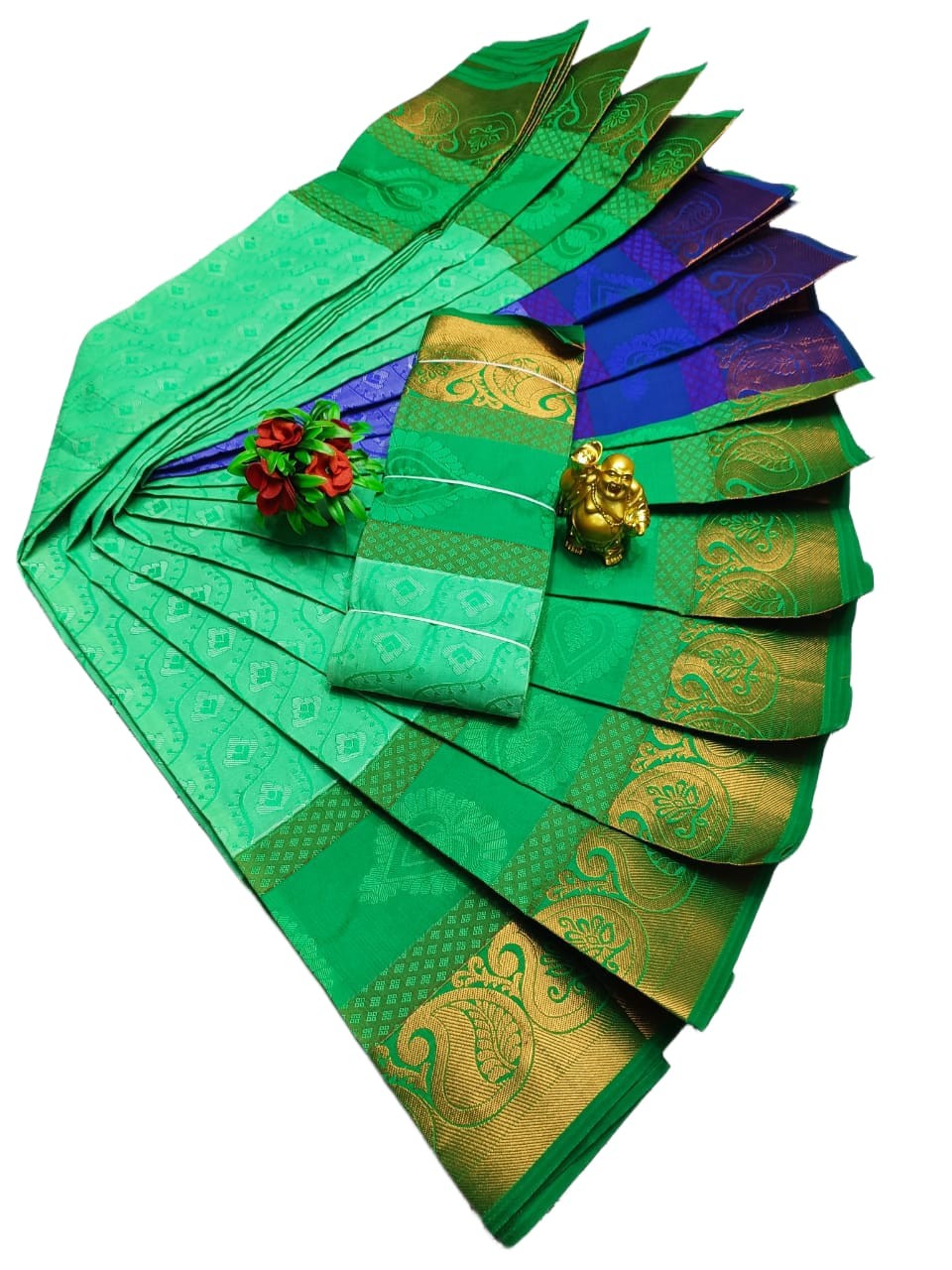 3D EMBOSSED SILK SAREES WITH BLOUSE PIECE FOR ETHNIC WEAR