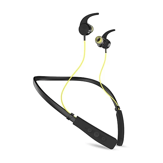 Foxin® FoxBeat 131 Wireless in Ear Bluetooth Neckband | with up to 22 Hrs Play time | Seamless connectivity BT V5.0 | Magnetic Metal Earbuds (Blazing Yellow)