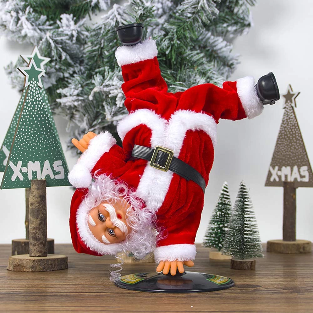 Christmas Electric Dancing Santa Claus – Musical Spinning Plush Toy with Jingle Bells & 360° Rotation(With Battery Included)