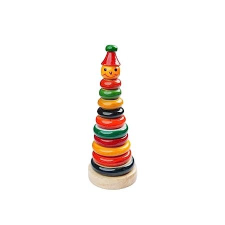 KANI Commerce Wooden Ring Set Toy for Kids - Circles Stacking Ring, Educational Toy Multi-Colored Rings Tower Construction Toys for Baby Boys Girls (Multi Color)