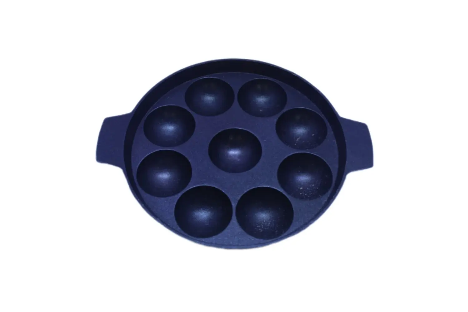 Non Stick 3 Layer Coated Round Shape Appam Pan Pot Maker 3MM Thickness - Black