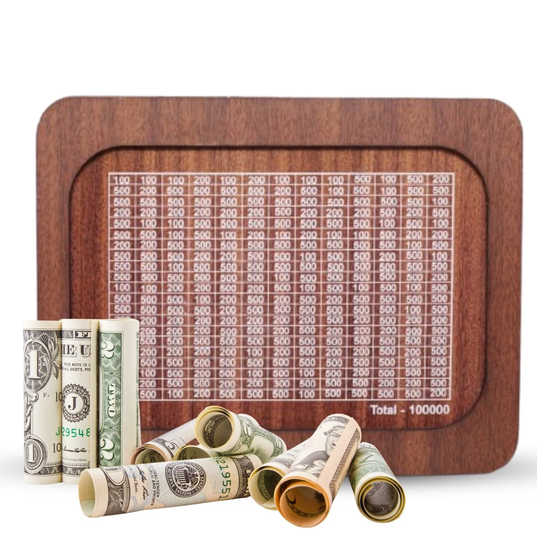 Sakthi Mart Wooden Saving Box for Kids & Adults, 1 lakh rupees money Box