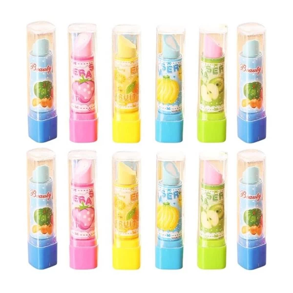 36 Pcs Fun Lipstick Shape Erasers for Kids