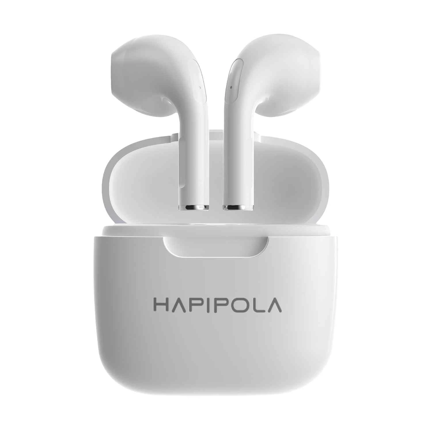 HAPIPOLA TWS Rise Bluetooth v5.3 Light Weight | 60 Hours Stand-by 5 Hours Playback | Touch Control Type C Interface (White)