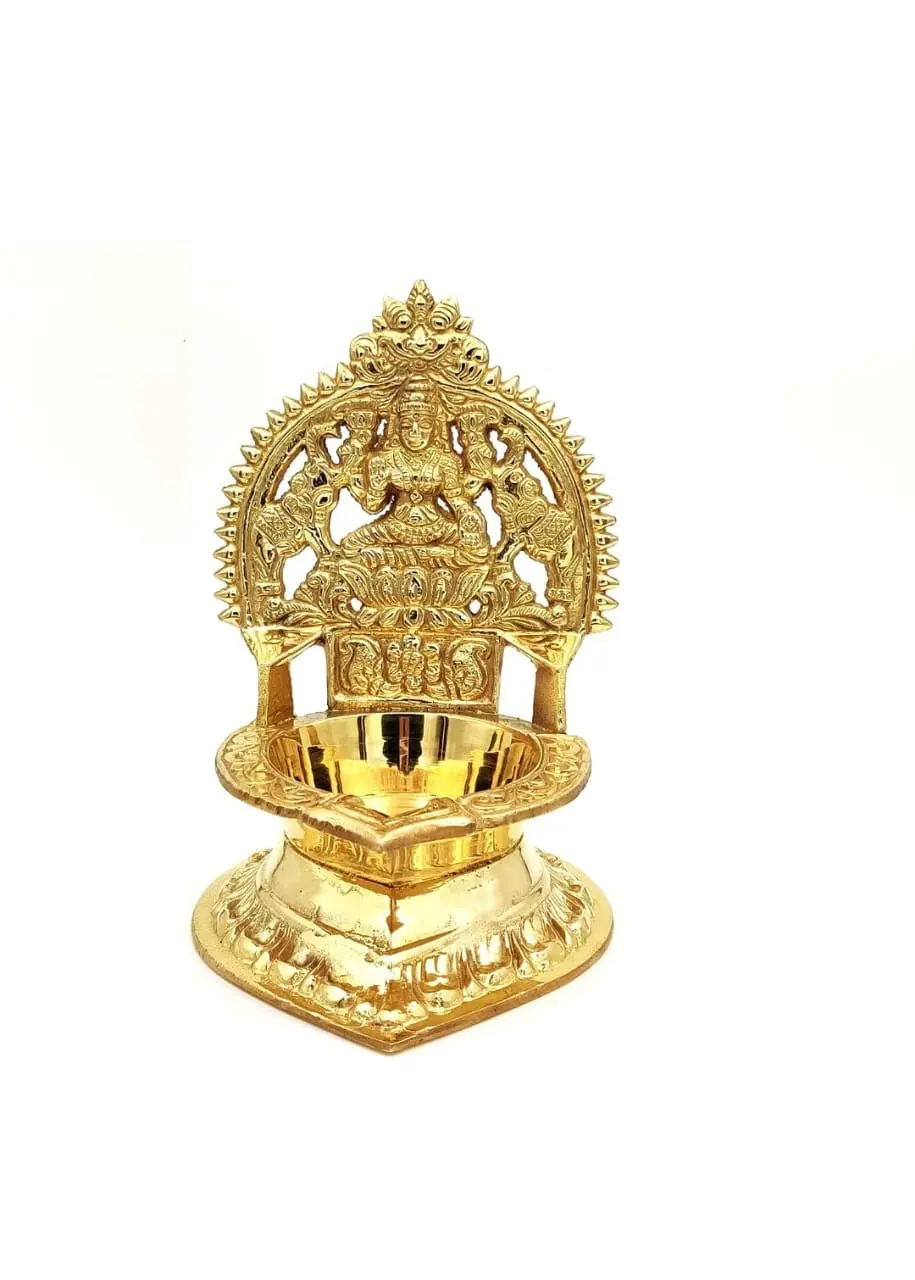 Goodselite Traditional Brass special Kamatchi amman vilaku/kamatchi oil diya  (Large, 100% Brass Oil Diya)