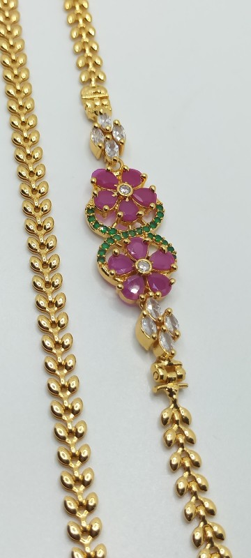 One Gram Gold Plated Flower Designer New Fashionable Elegant Mogappu Chain For Womens And Girls