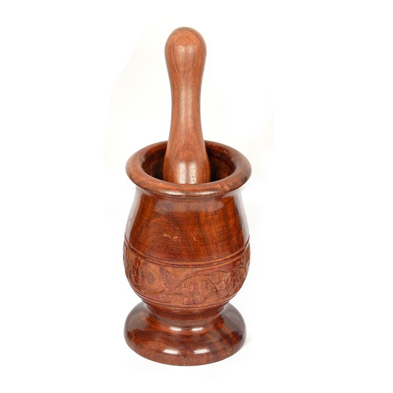 Handcrafted Wooden Mortar and Pestle Set - Grind Spices, Herbs, Nuts, Seeds, and More