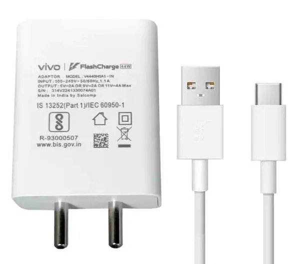 Vivo Original 44W Flash Charging Adapter | Fast & Safe Power Delivery