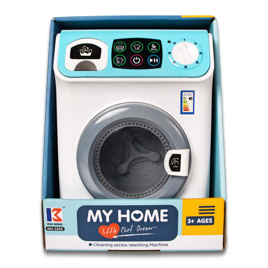 ILEARNNGROW Present Mini Washing Machine Toy Kid Pretend Play Toy with Light & Realistic Sound for Kids Birthday Gift Role Play Toy Different Sound & Music Color