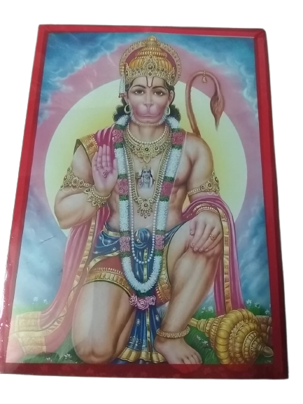 Wood laminate Lord Hanuman Giving Blessing High Contrast small size pack of 3
