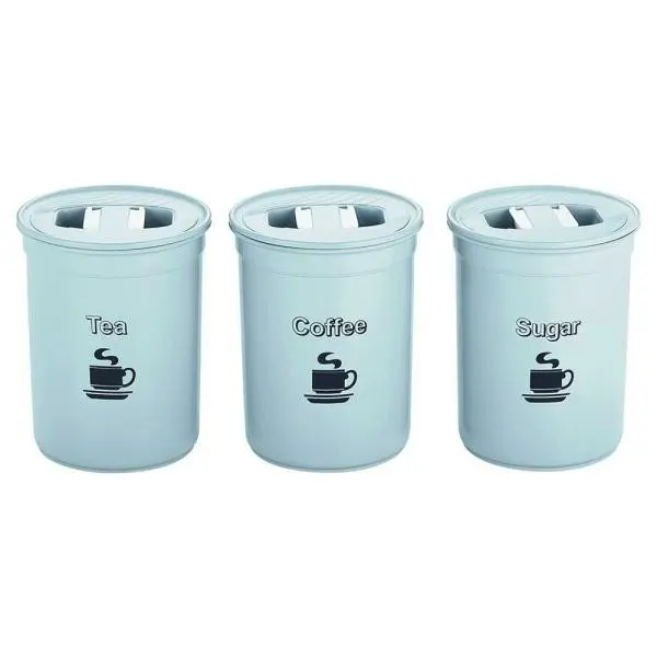 Hak Agencies Airseal Blue Tea, Coffee & Sugar Container 850 ml (Set of 3)