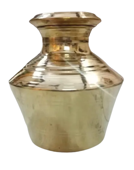 Pure Brass Theertha Kudam/Ceremonies Pooja Kalash/Handi/Brass Ghada Capacity(3 Litre, 1250 gm)