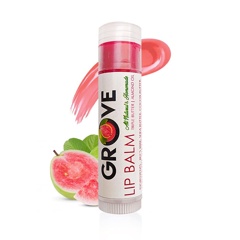 Grove Guava flavour Lip Balm (Rubine Red) | Triple Butter | Heals Dry & Chapped lips