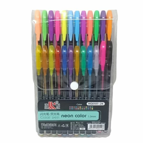 Perfect for Art & School: 24 Neon Colored Pens