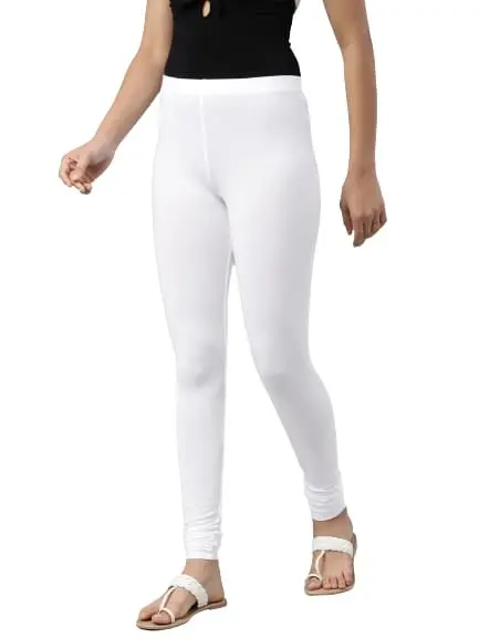 Women's Lycra Leggings for chudithar White colours