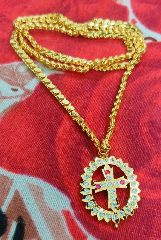 Traditional Impon Christian Dollar Chain 24 Inch for Men &Womens