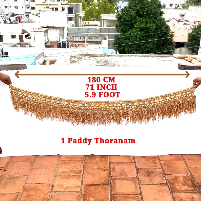 GOODSELITE EXPORTS AND IMPORTS Paddy Toranam/Unleashed Paddy Grains,1 Natural Paddy Door Toran (1 Paddy Toran Length-180 CM, 5.9 FOOT, 71 INCH)