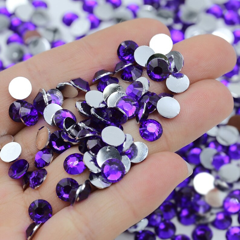 4mm Round Shape Stone Crystal Kundans Beads Stone for Art & Craft, Jewellery Making, Bangles, Embroidery & DIY Works (Violet)(10000 Pieces)