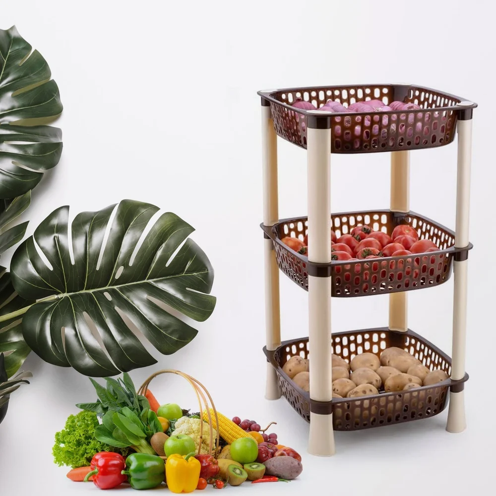 Multi-Purpose  3-tier Storage Rack: Organize Kitchen, Bath, & More