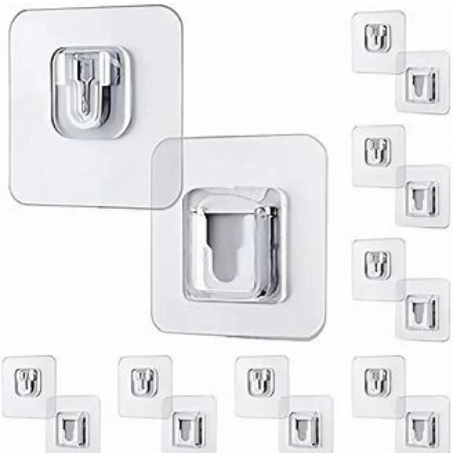 Self-Adhesive Wall Hooks – Heavy-Duty Transparent Hooks for Bathroom & Kitchen Organization