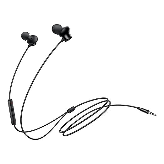 Oneplus Nord Wired Earphones with mic, 3.5mm Audio Jack, Enhanced bass with 9.2mm Dynamic Drivers, in-Ear Wired Earphone - Black