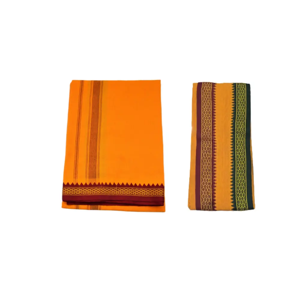 Men's Kaavi Temple Wear Dhotis Cotton/With towel/Free Size